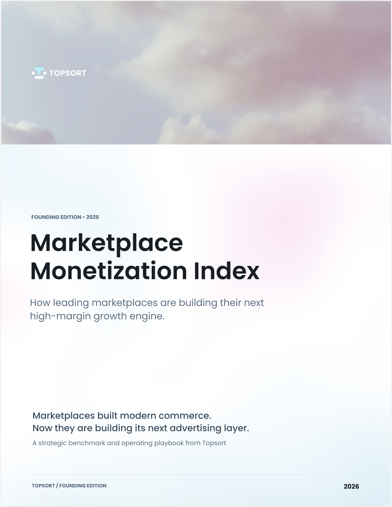 Marketplace Monetization Index — Founding Edition 2026 report cover